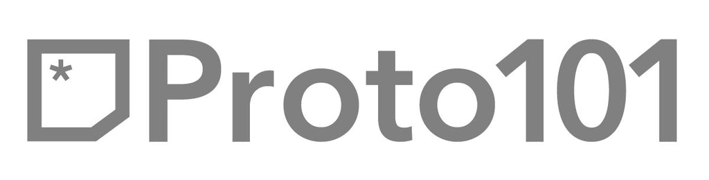 Proto101 grey logo and icon with asterisk