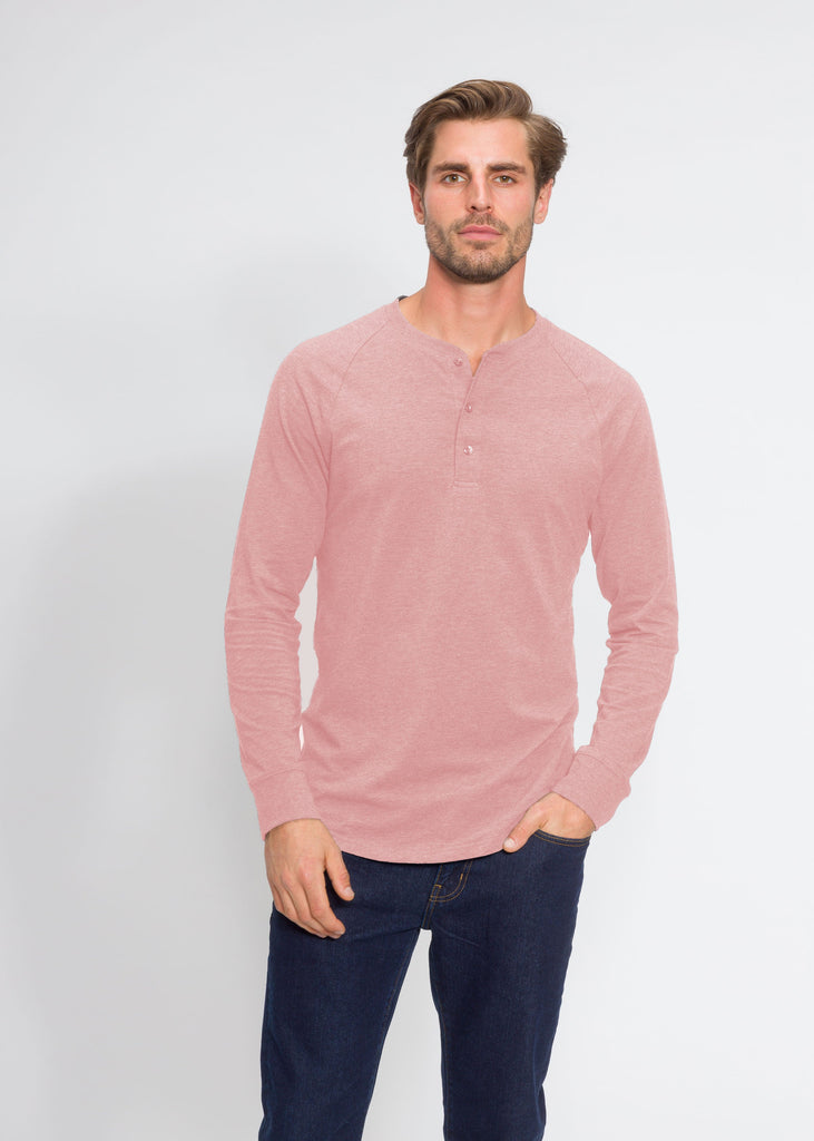 Men > Shirts & Tops > Long Sleeve Tshirts - Classic Long Sleeve Henley - Seasonal Colors