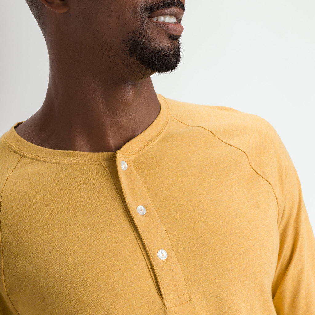 Men > Shirts & Tops > Long Sleeve Tshirts - Classic Long Sleeve Henley - Seasonal Colors