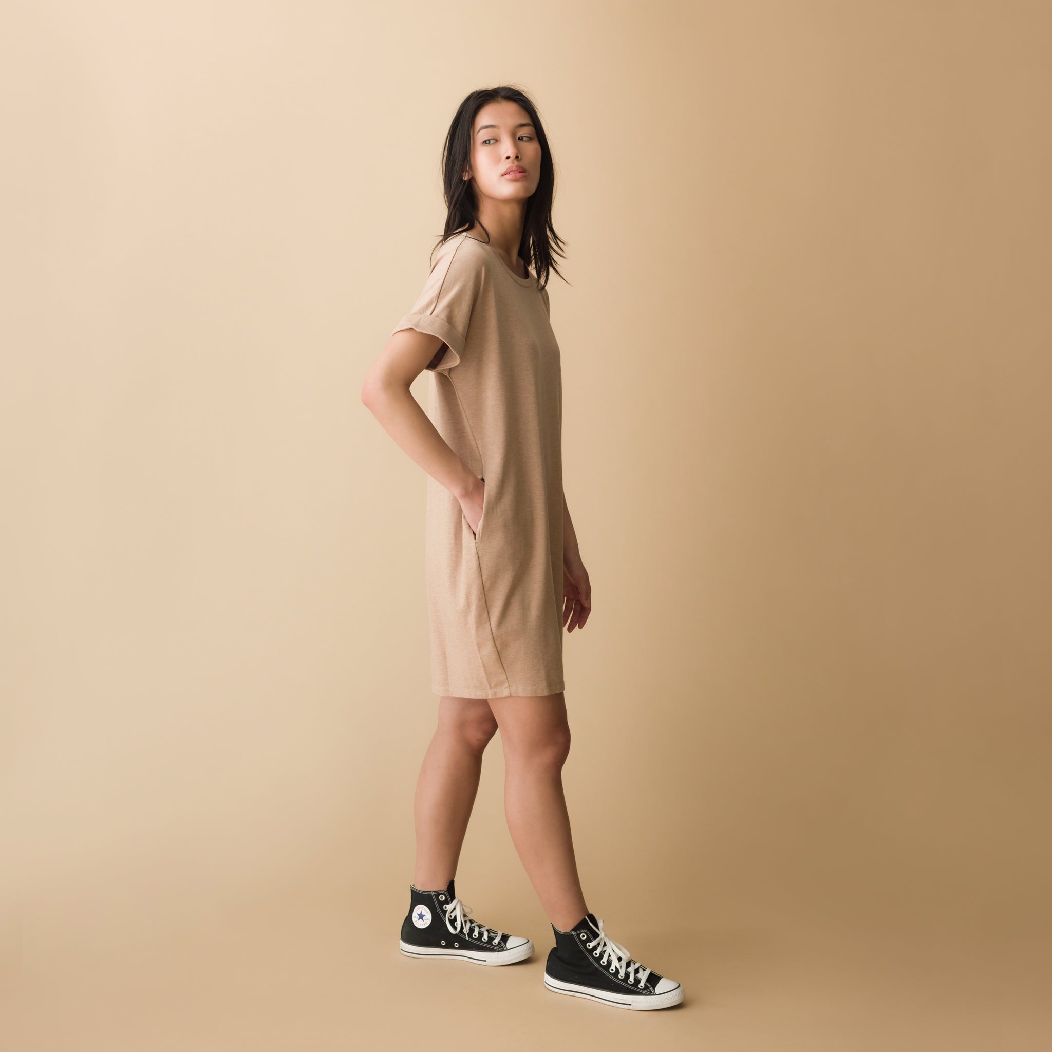 Relaxed T-Shirt Dress with Pockets