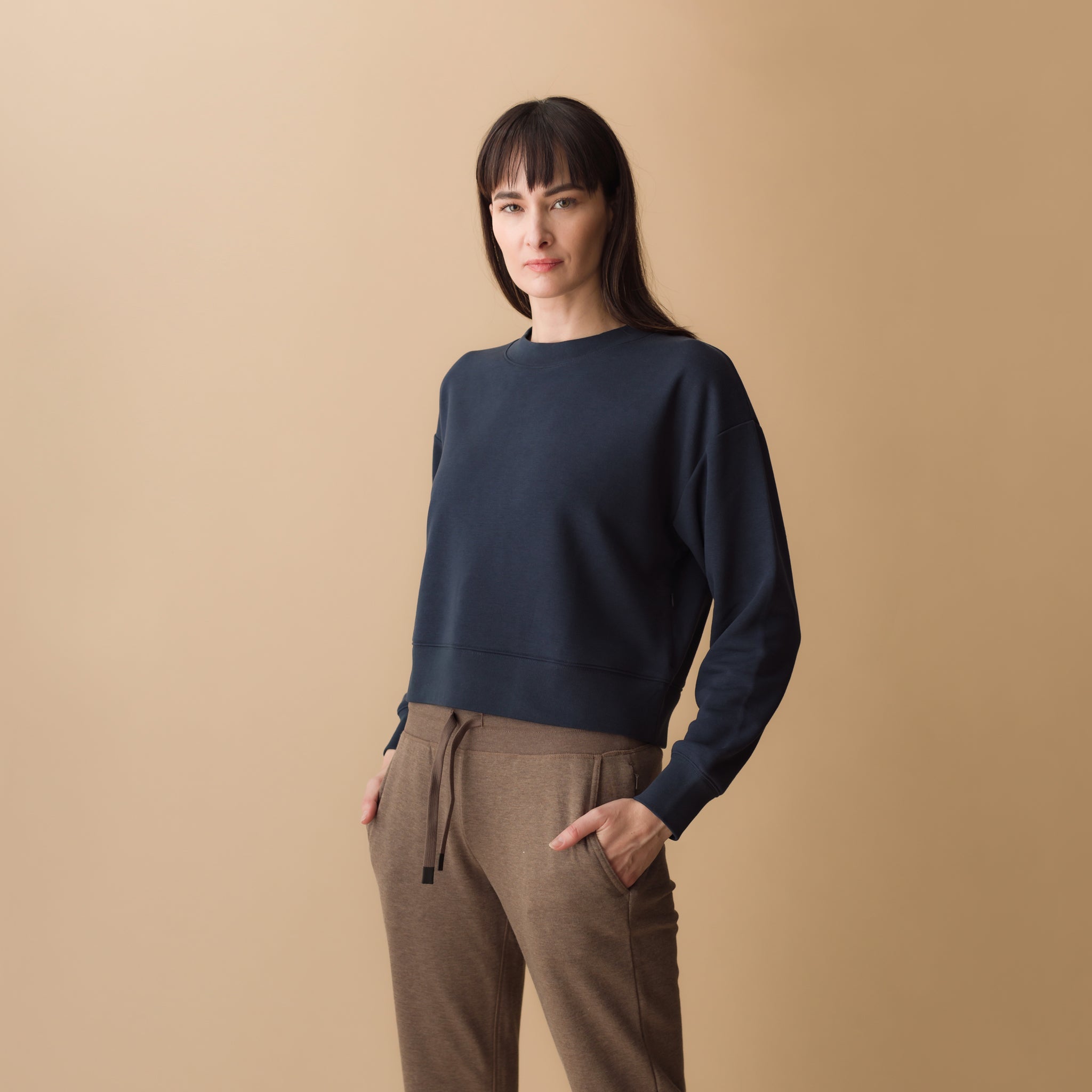 Relaxed Cropped Crew Sweatshirt