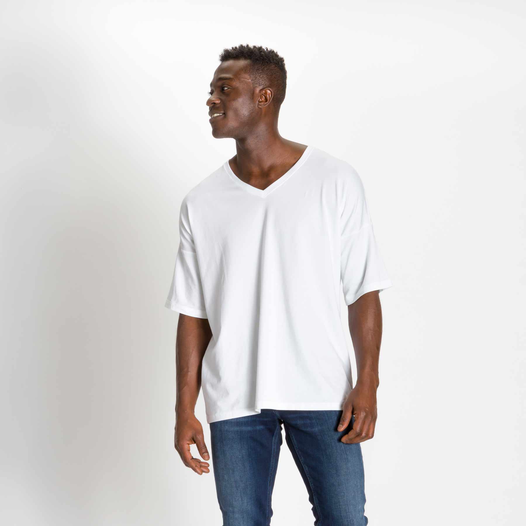 Men's Oversized V-Neck T-Shirt, On Sale