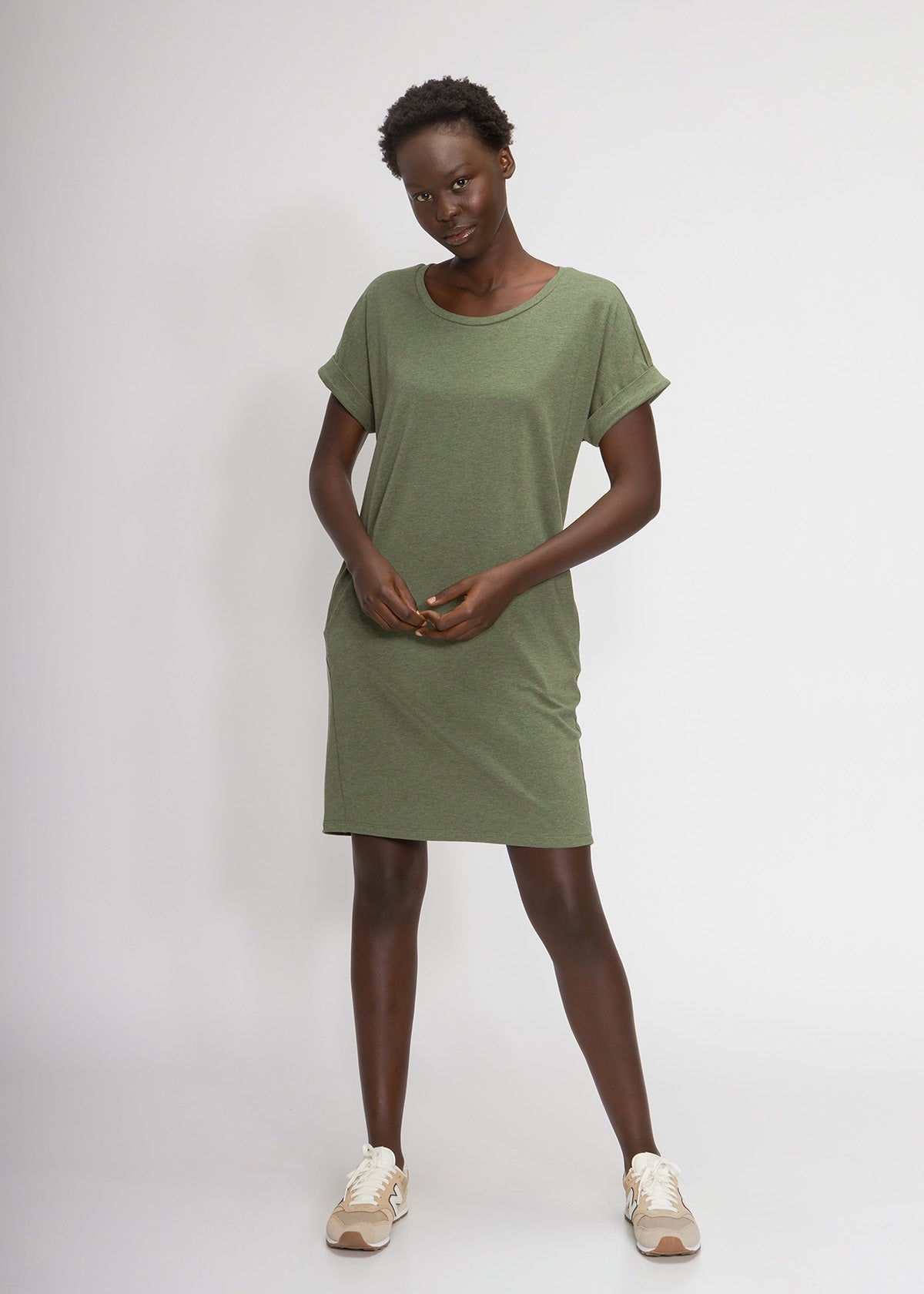 Dress - Women's Relaxed T-Shirt Dress With Pockets In Supima Cotton Stretch