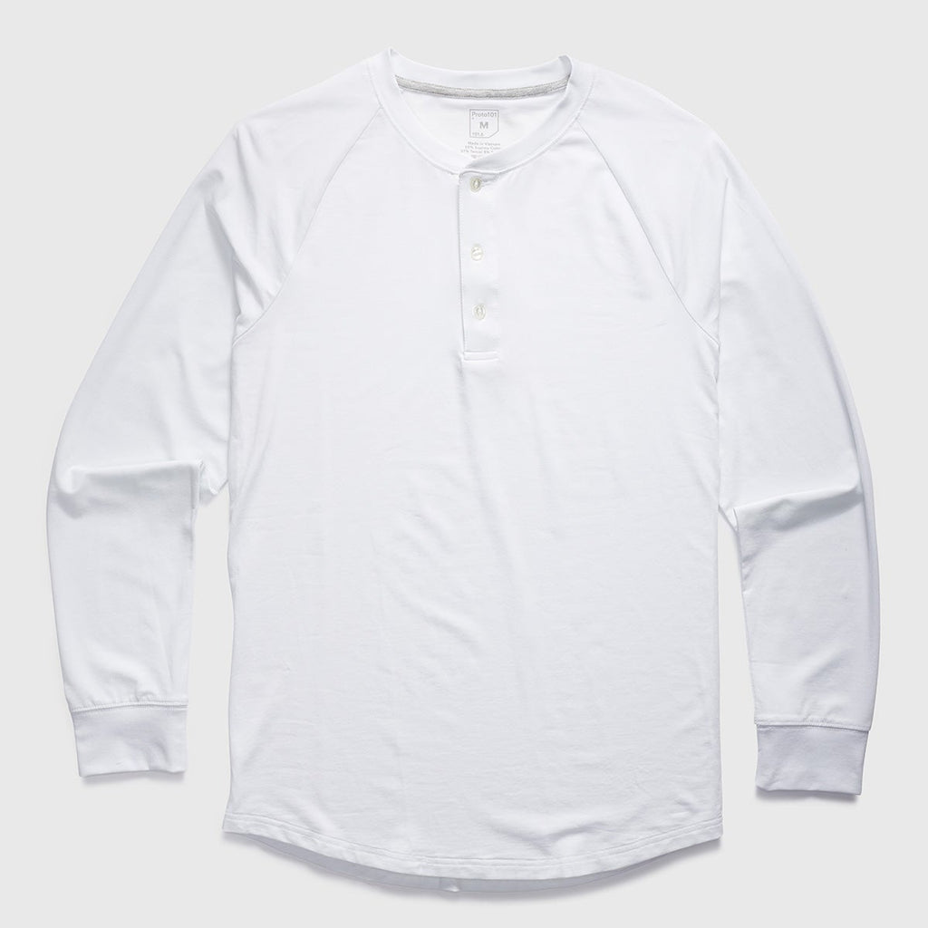 Long-sleeve Shirt - Men's Classic Henley Long Sleeve Shirt  In Supima Cotton Stretch