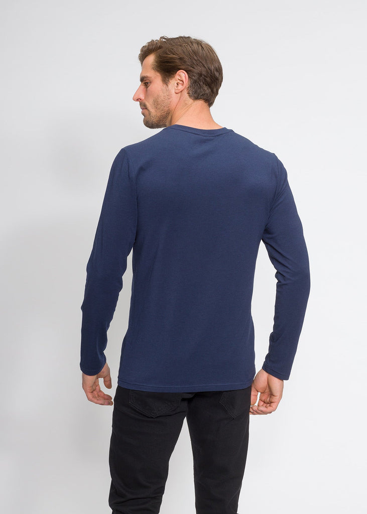 Long-sleeve Shirt - Men's Classic Long Sleeve Crew Neck T-Shirt In Supima Cotton Stretch