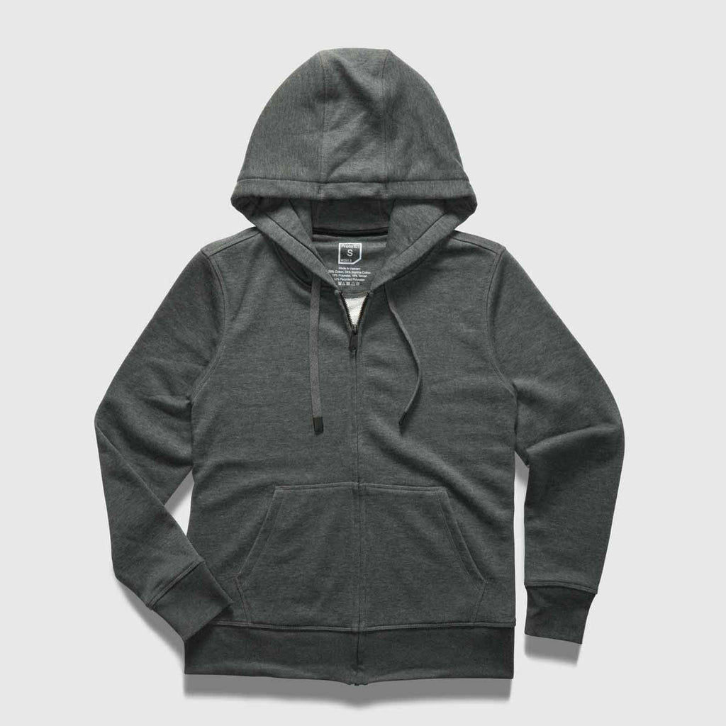Sweatshirt - Women's Classic Zip Hoodie in Charcoal Grey
