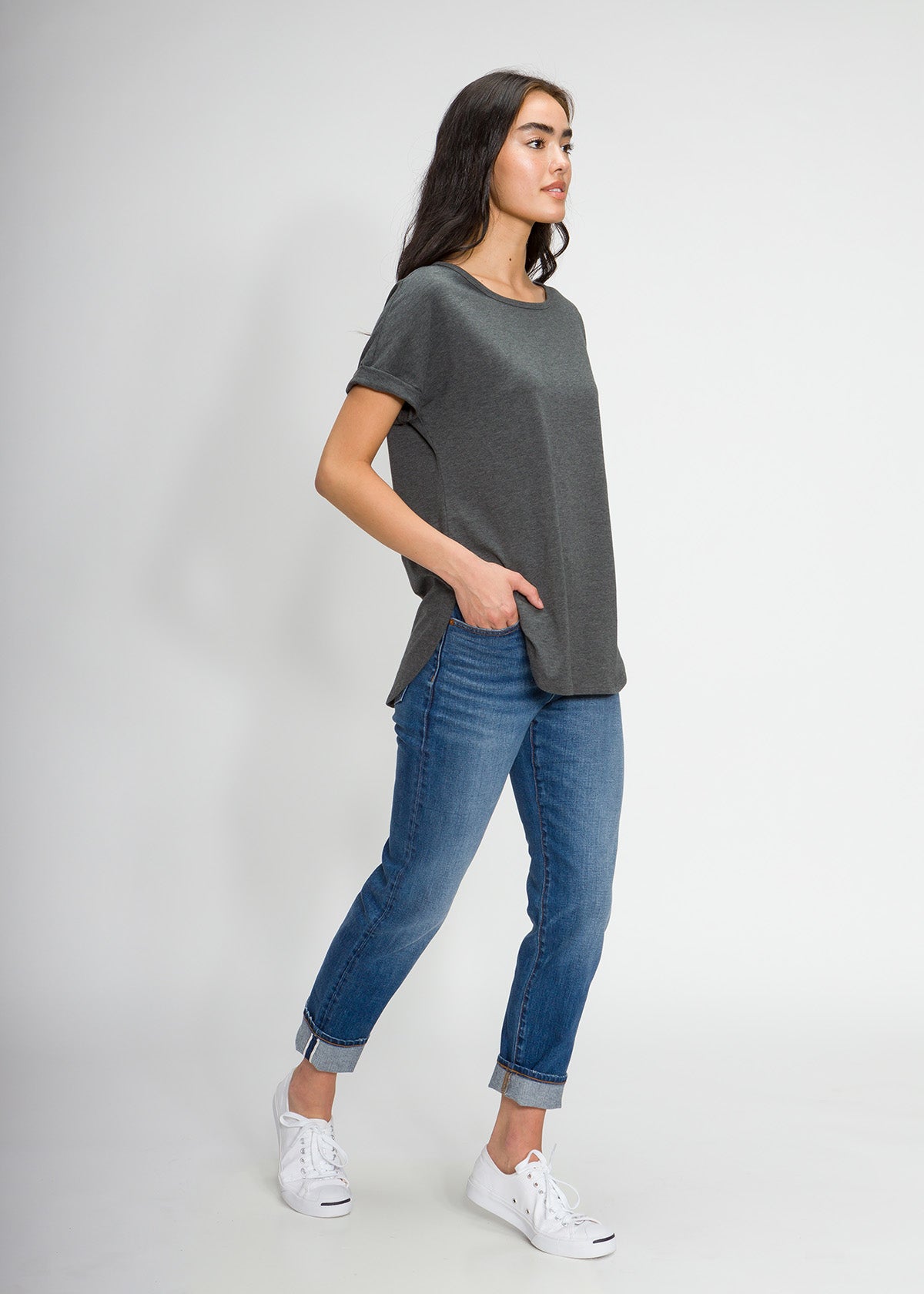 T-Shirt - Women's Relaxed Crew T-Shirt In Supima Cotton Stretch